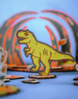 Crateit | Dinosaurier Holzspielzeug | Der Kampf in der Wildnis